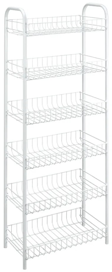 Fehér fém polcos tároló állvány 41x104 cm Monaco – Metaltex
