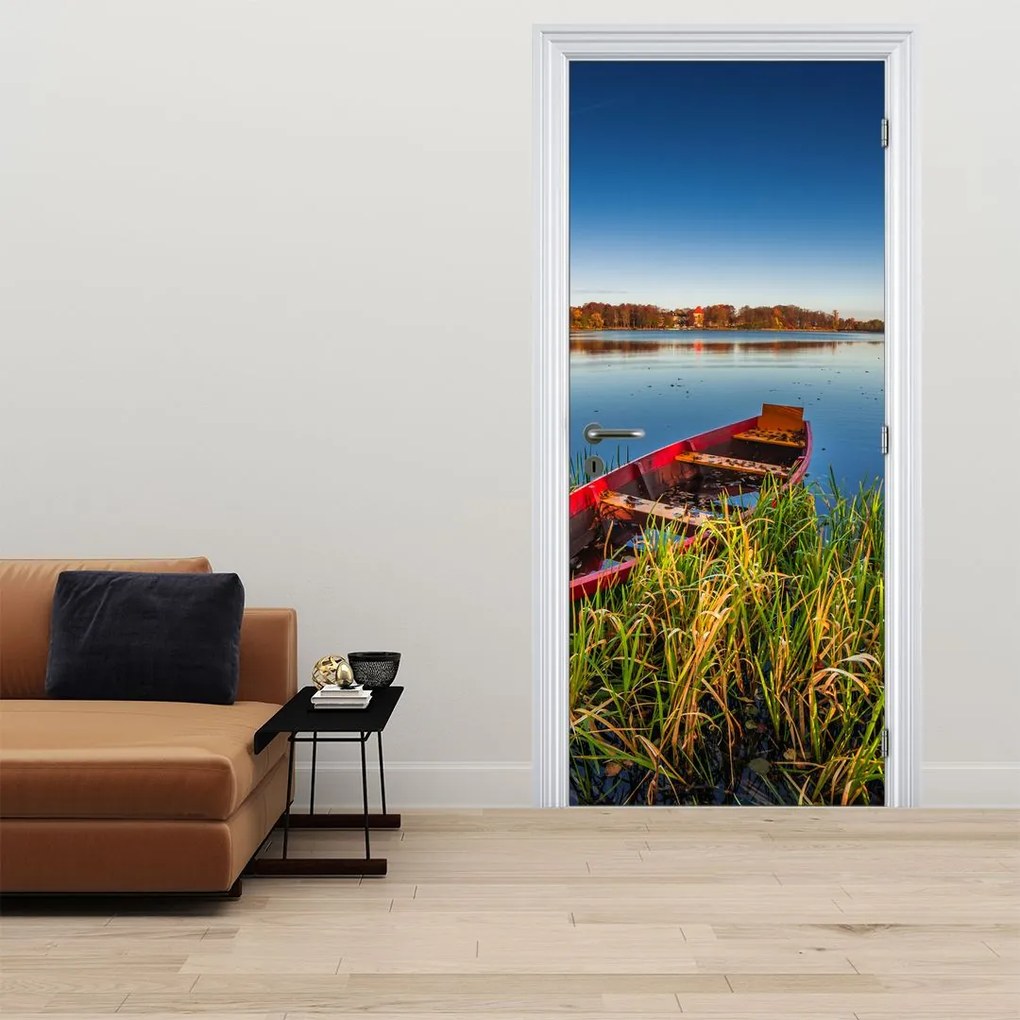 Fotótapéta ajtóra - Piros bárka (95x205cm)