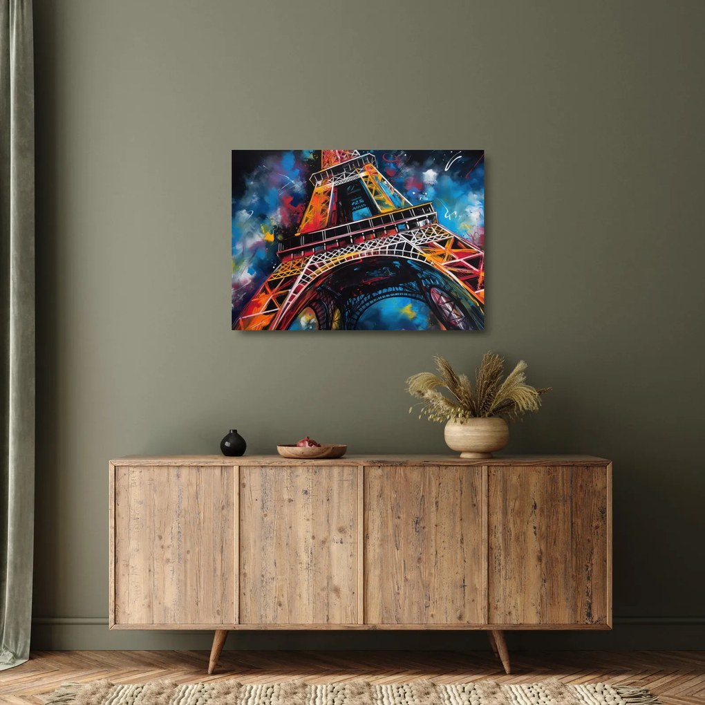 Üveg kép - Az Eiffel-torony festménye II. (70x50 cm)