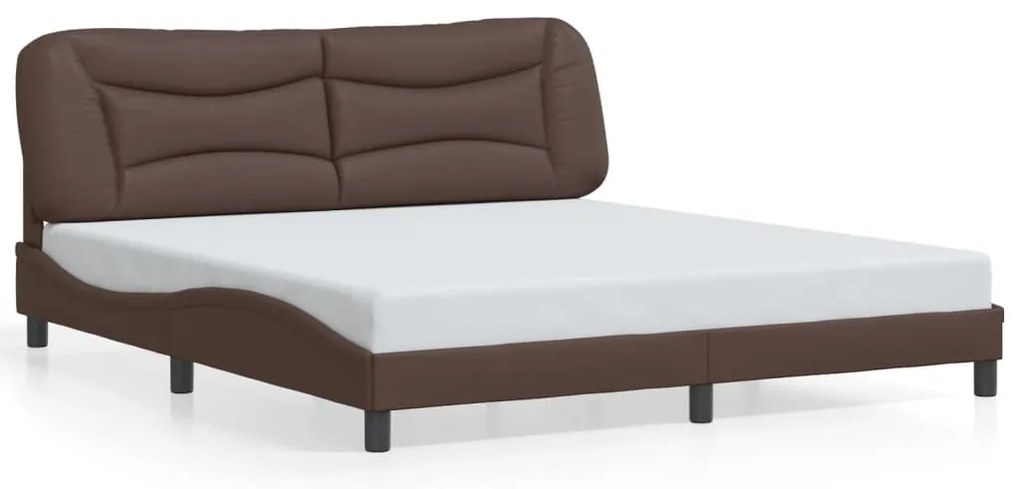 barna műbőr ágykeret matrac nélkül Hvar 180 x 200 cm