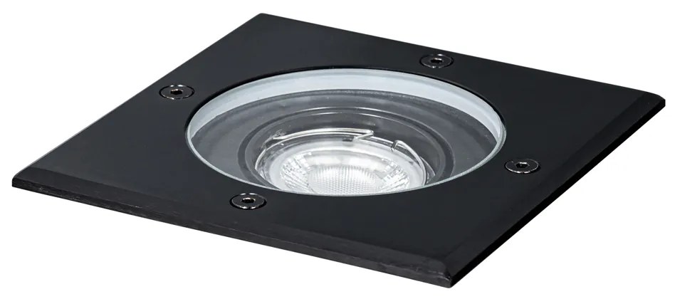 Kültéri talajszpotlámpa fekete négyzet alakú állítható IP65 - Delux
