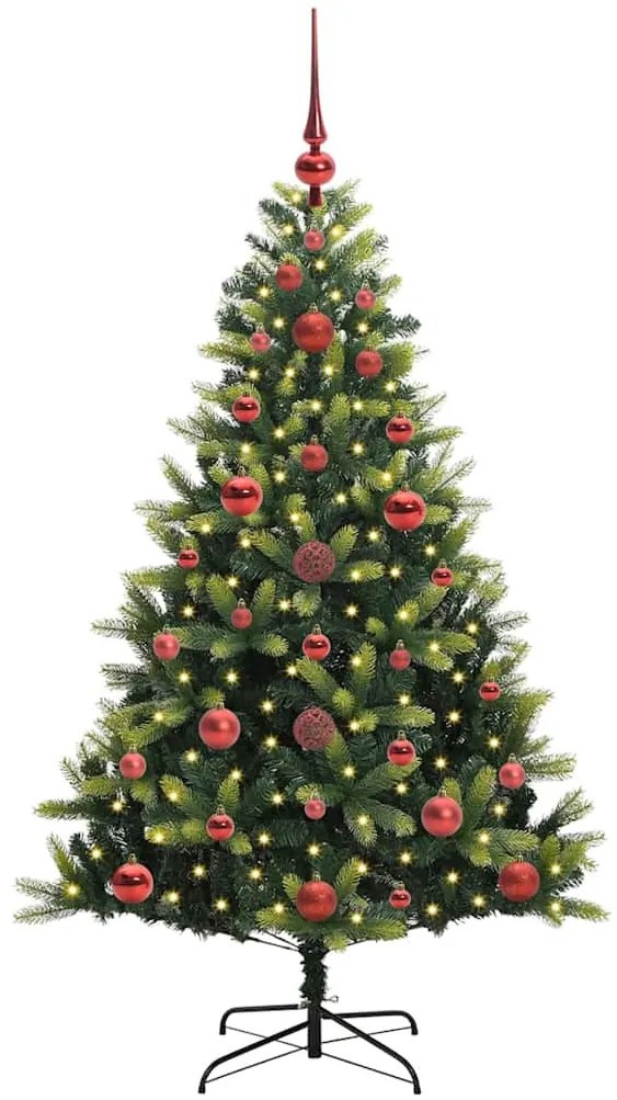 Műanyag Hajtogatott Karácsonyfa 150 LED-del Zöld 120 cm