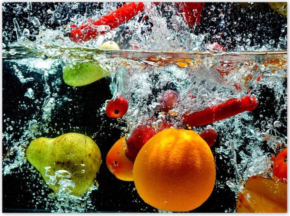 Poszterek 135x100 Gyümölcsök és zöldségek a vízben