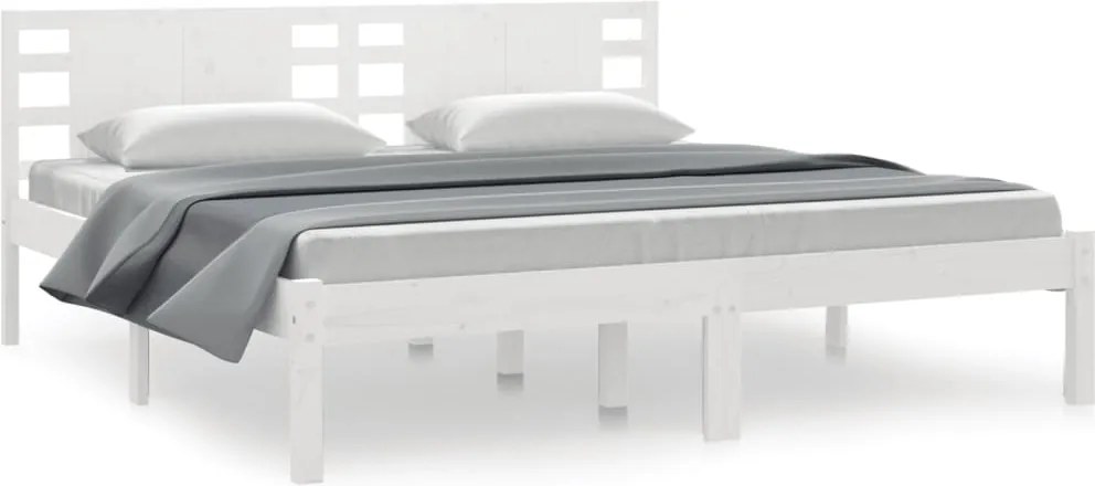vidaXL fehér tömör fenyőfa ágy matrac nélkül 200 x 200 cm