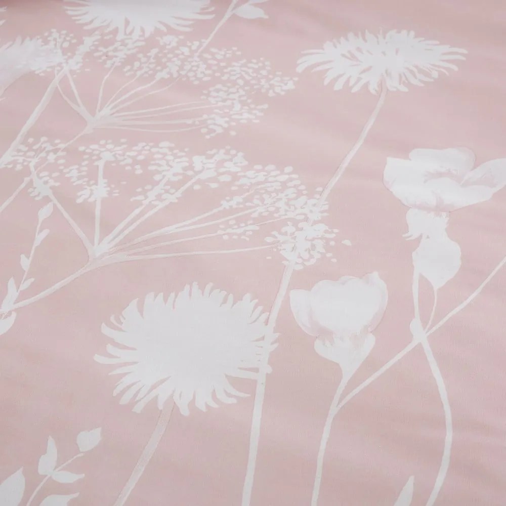 Fehér-rózsaszín kétszemélyes ágyneműhuzat 200x200 cm Meadowsweet Floral – Catherine Lansfield
