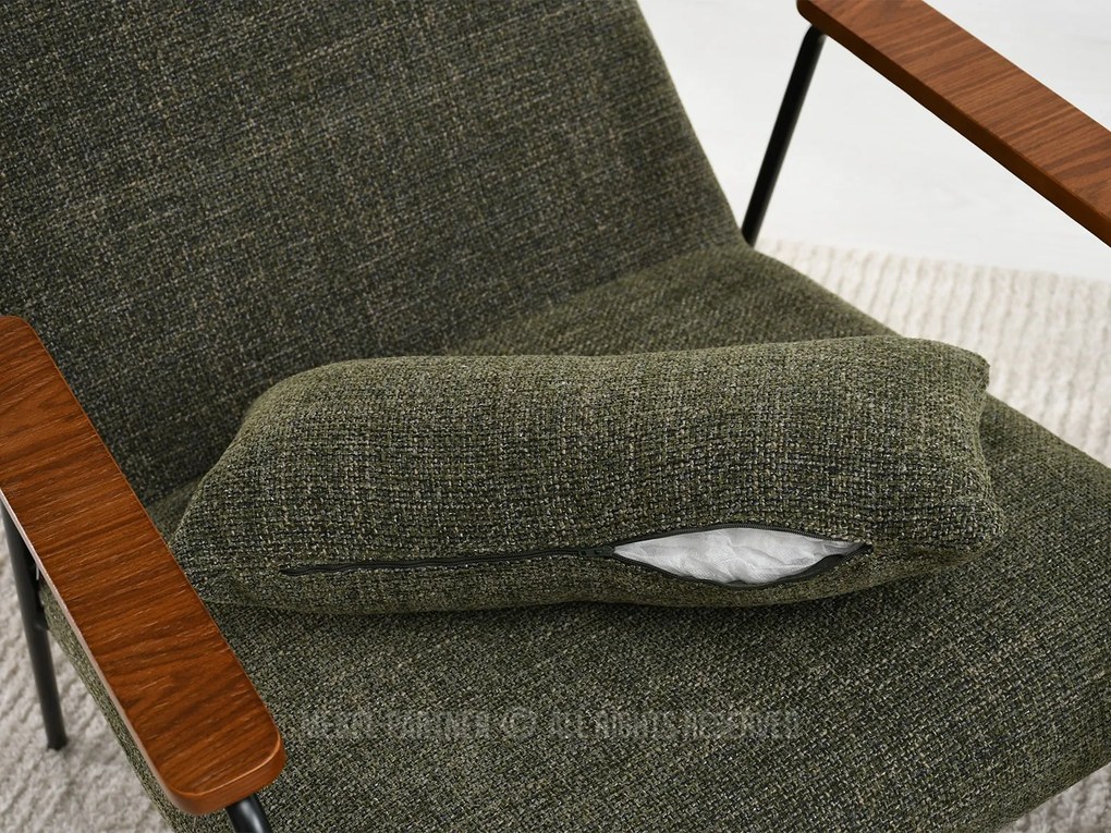 Fotel Elba (zöld + dió). 1110002