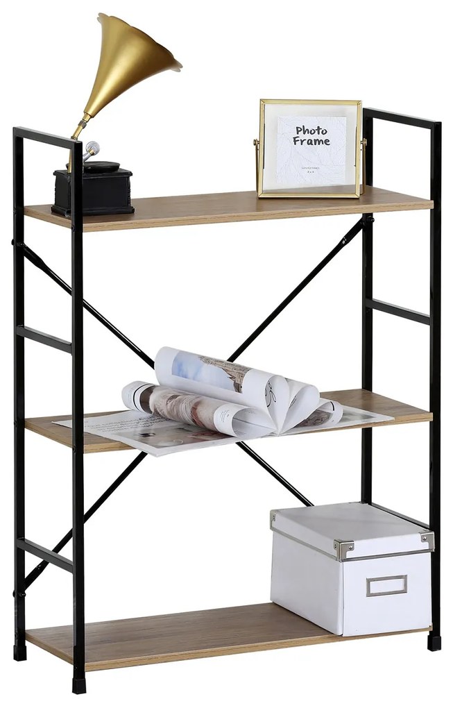 Polcos állvány GD-223 OAK Stor, 3 polc, 58,5 x 23,5 x 80,5 cm, 3 emelet