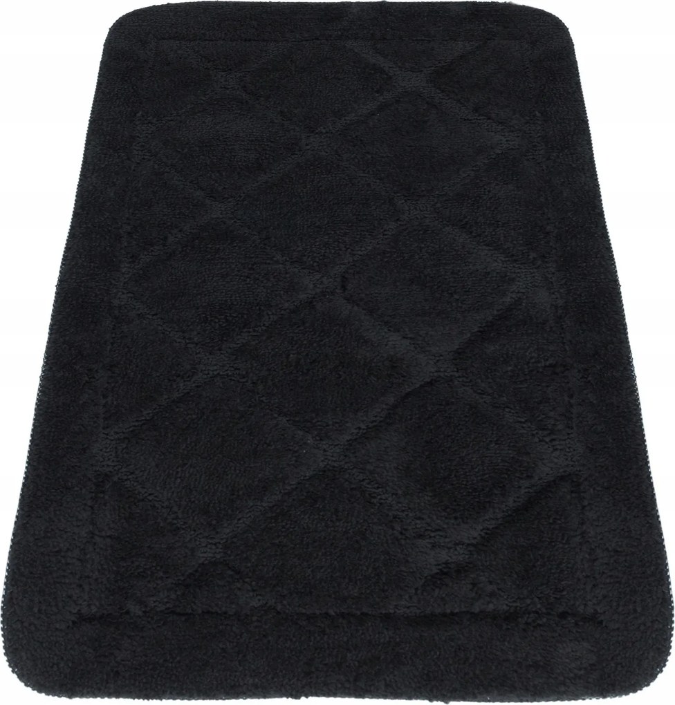 Csúszásgátló Puha Fürdőszobaszőnyeg Mosható Fekete Nedvszívó 50x80CM