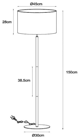 Lucide 45709/81/38 - Állólámpa MAYA 1xE27/40W/230V krémes