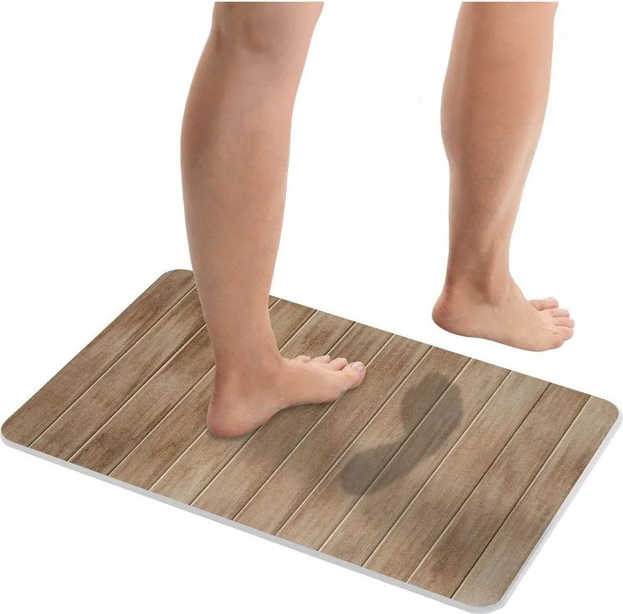 Sötét natúr színű kovaföld fürdőszobai kilépő 39x60 cm Argiri – Wenko