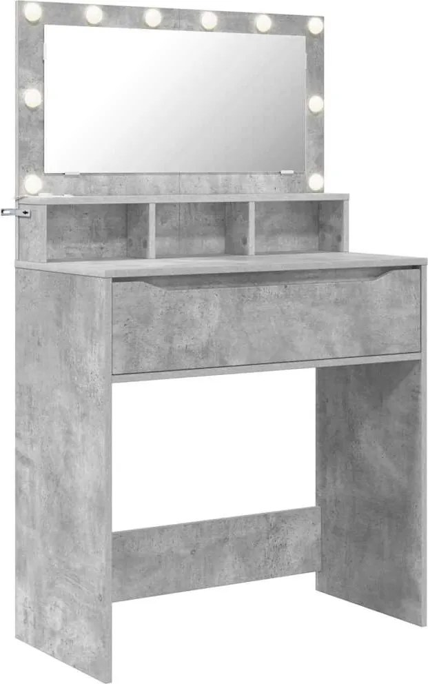 vidaXL Hálószobai Öltözködő Asztalok Beton Szürke 80 x 39,6 x 135 cm