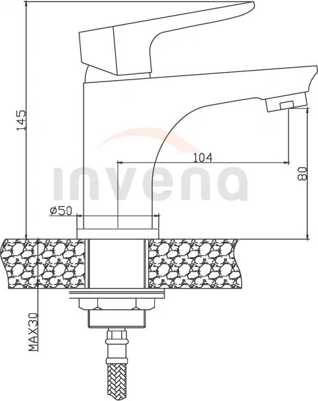 Invena Dokos, mosogató csaptelep, fehér-króm, INV-BU-19-002-V