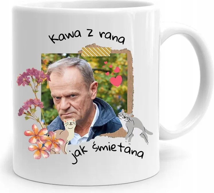 Donald Tusk Bögre Platform Kávé Reggel Ajándék fényképes nyomtatással