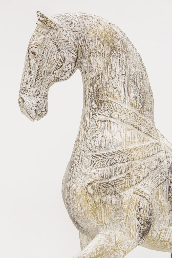 Ló figura Műanyag Krém, Fekete 48x32x12cm
