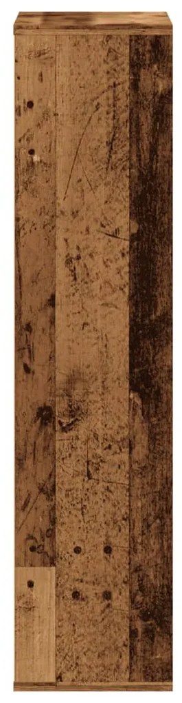 antik fa színű szerelt fa könyvespolc 50 x 25 x 105 cm