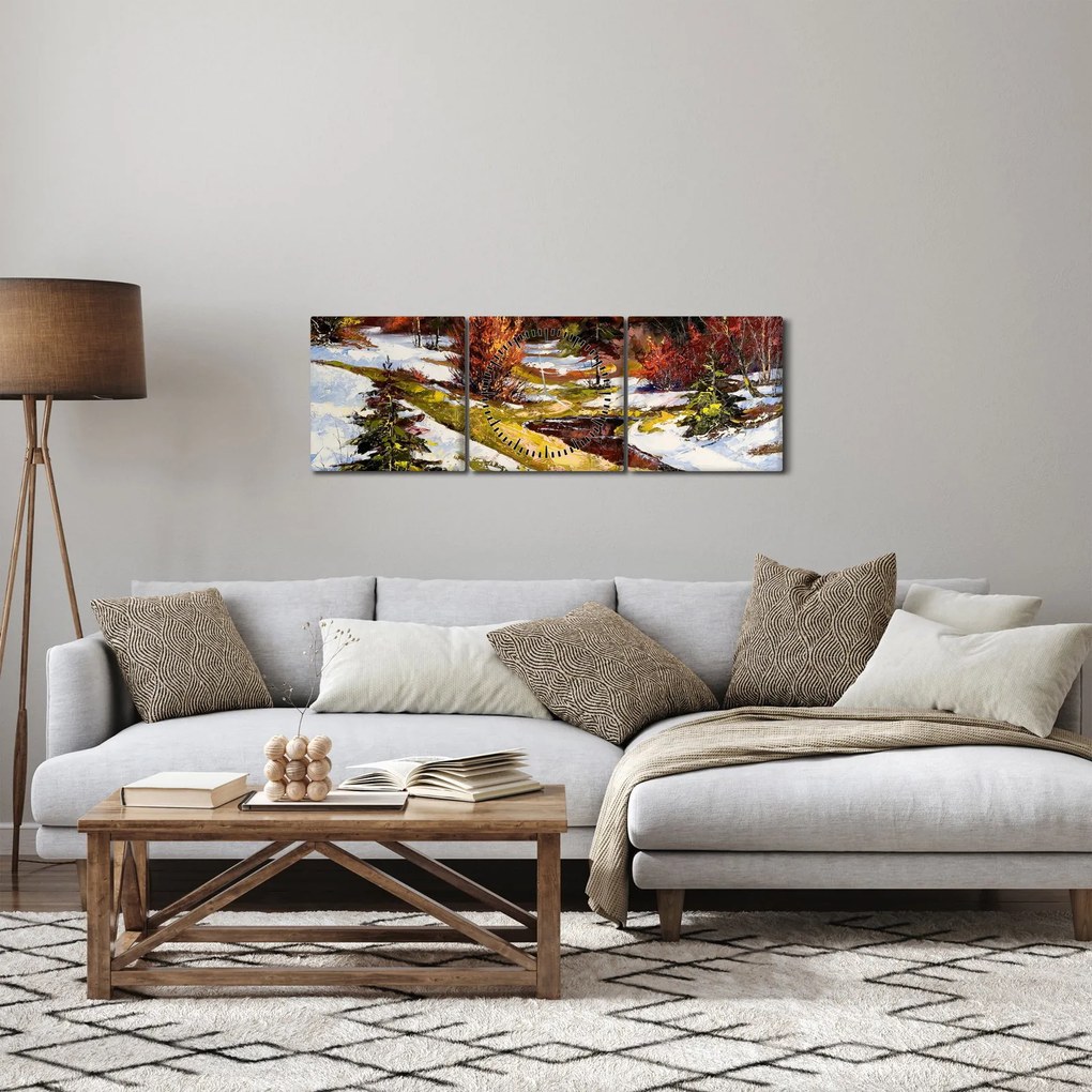 Kép - A tavasz érkezése (órával) (90x30 cm)