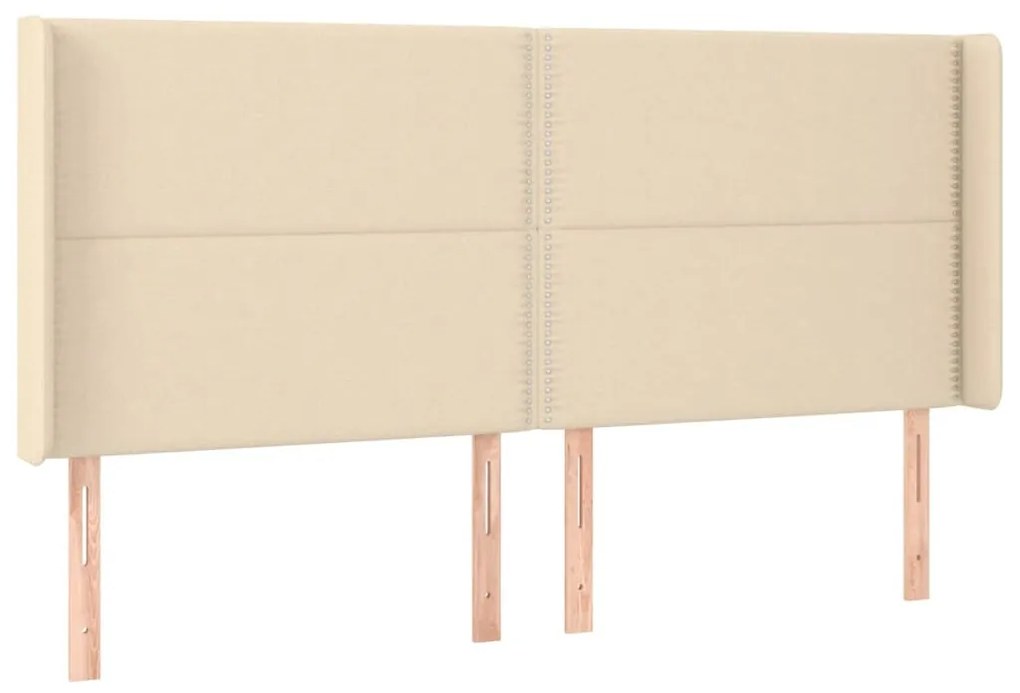 krémszínű szövet LED-es fejtámla 183x16x118/128 cm