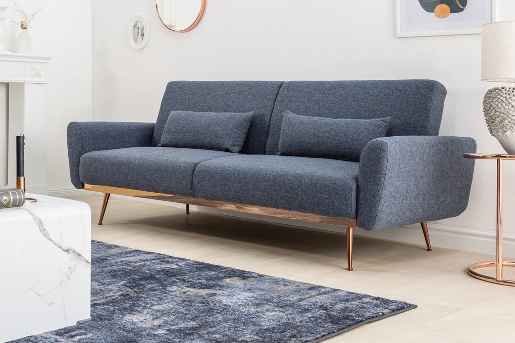 BELLEZZA modern kanapé - 210cm - kék