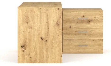 Íróasztal fiókokkal és választható jobb/bal sarokkal JULES, artisan tölgy