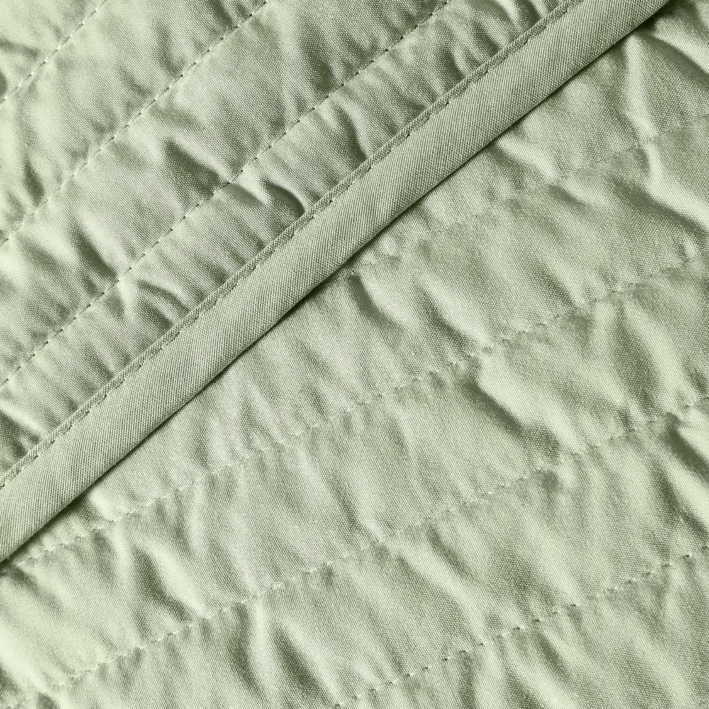 Zöld steppelt ágytakaró franciaágyra 220x230 cm Quilted Lines – Bianca