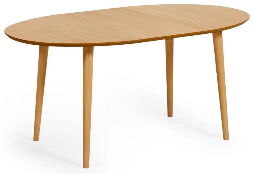 Natúr színű bővíthető étkezőasztal tölgyfa dekorral 90x120 cm Oqui – Kave Home