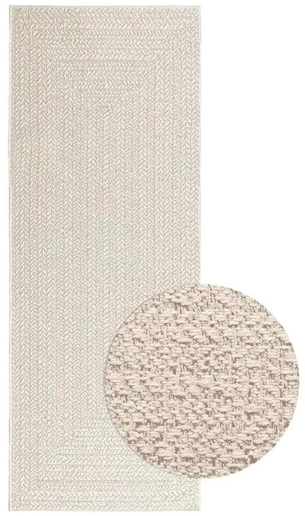 ZIZUR krém juta hatású beltéri és kültéri szőnyeg 80x200 cm