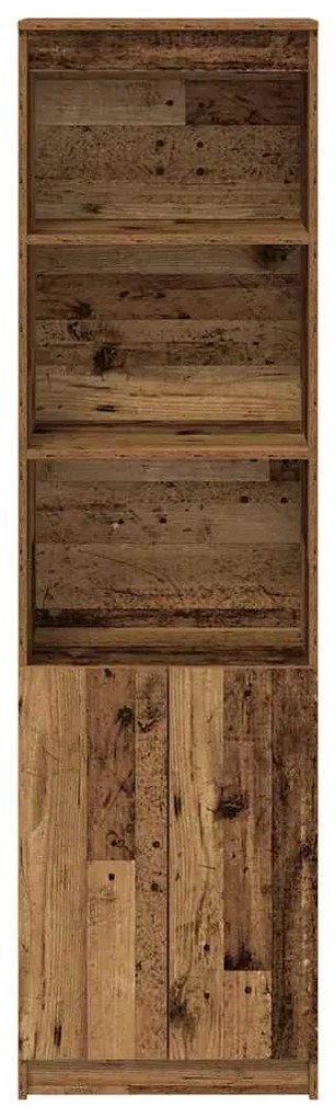 antik fa színű szerelt fa magasszekrény 50x35x180 cm
