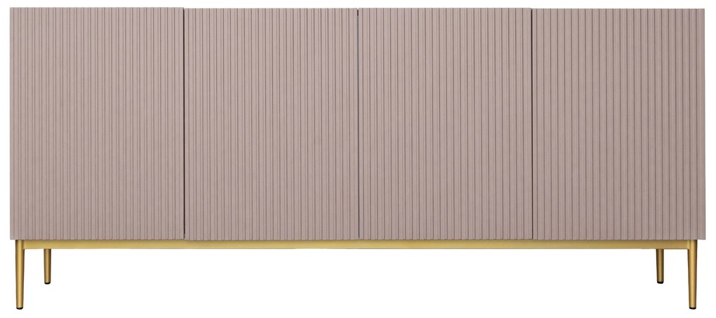 Nicole 200 cm komód - antik rózsaszín MDF / arany lábak