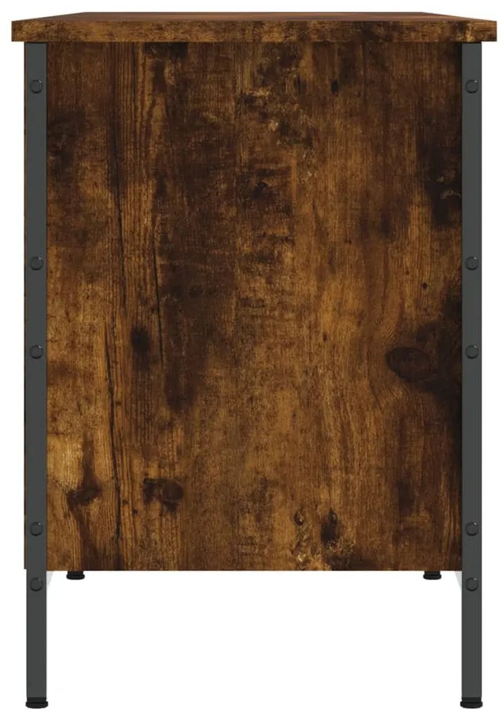 füstös tölgy színű szerelt fa cipősszekrény 131 x 35 x 50 cm