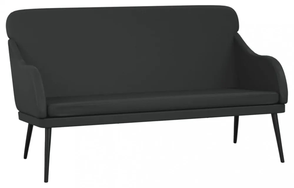 fekete műbőr pad 110 x 76 x 80 cm