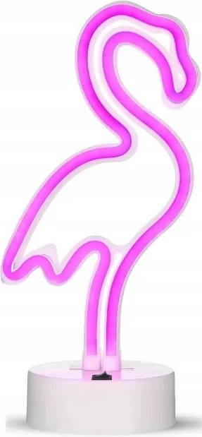 Led Lámpa Neon 3D Flamingó Elemes Ajándék