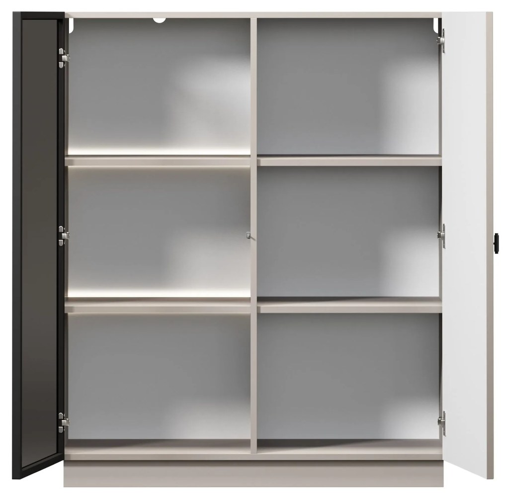 Lorini vitrin 100 cm - kasmír / fekete T-bar fogantyú