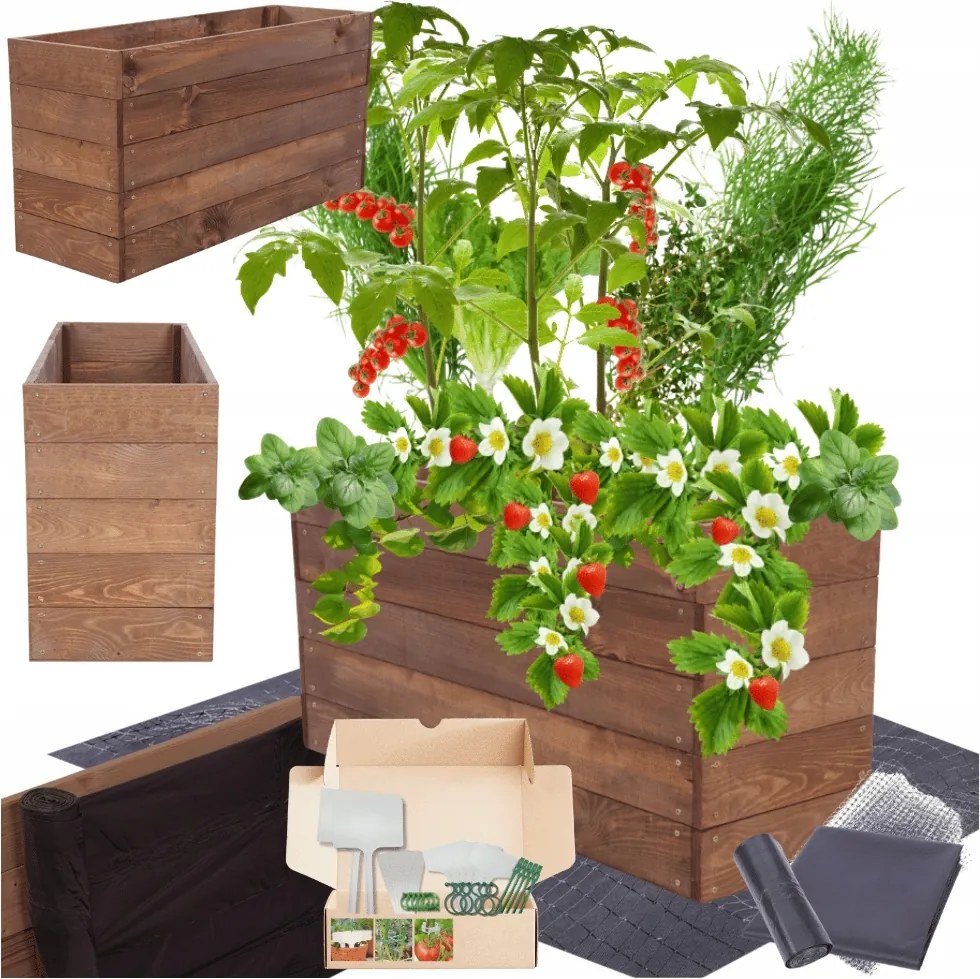 Zöldségágyás magasított láda inspekt virágtartó impregnáló 45x100x30