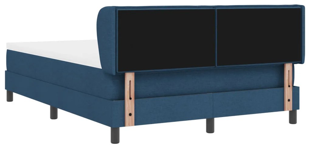 Boxspring Ágy Matrac Kék 140x190 cm Textil