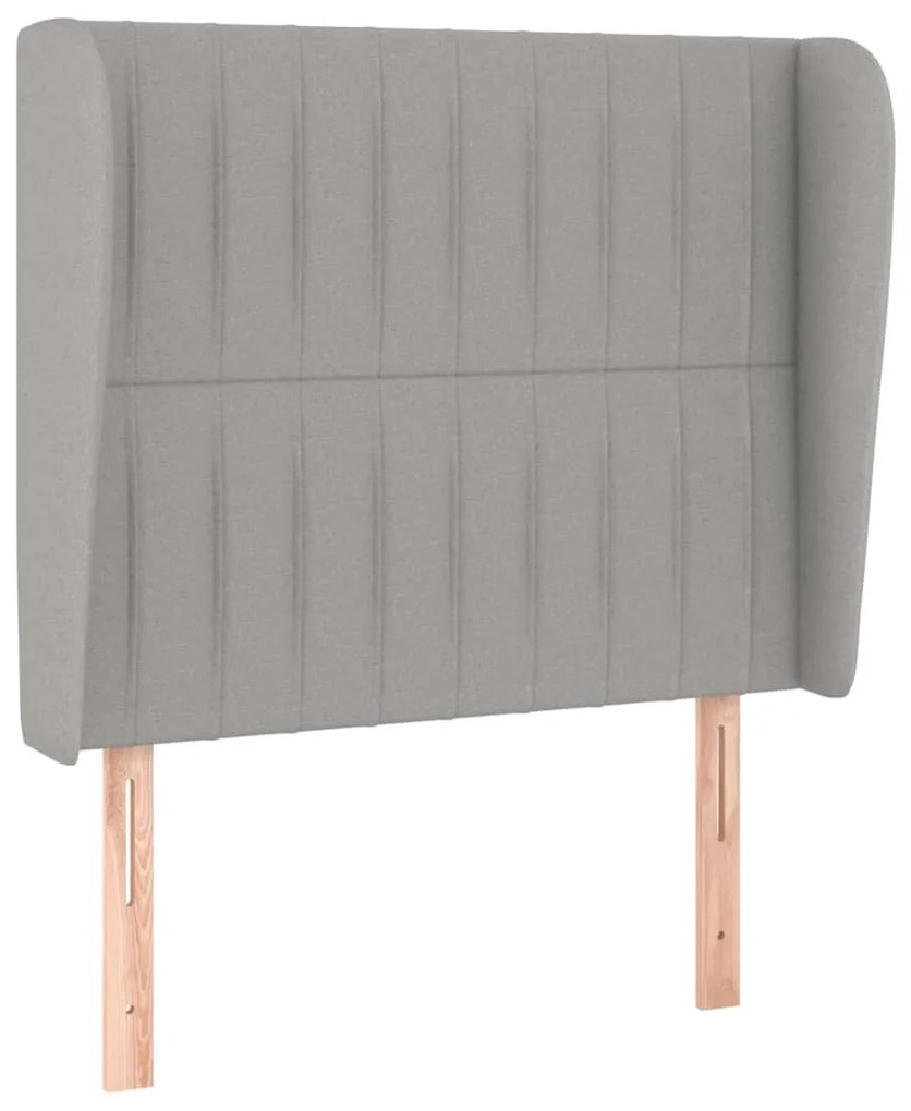 világosszürke szövet fejtámla szárnyakkal 93 x 23 x 118/128 cm