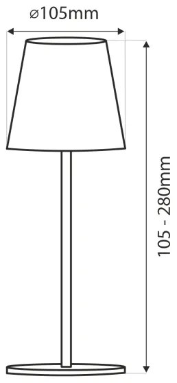 LED érintős asztali lámpa, állítható fényerő, 3W, 5V USB, 800 mAh, fehér