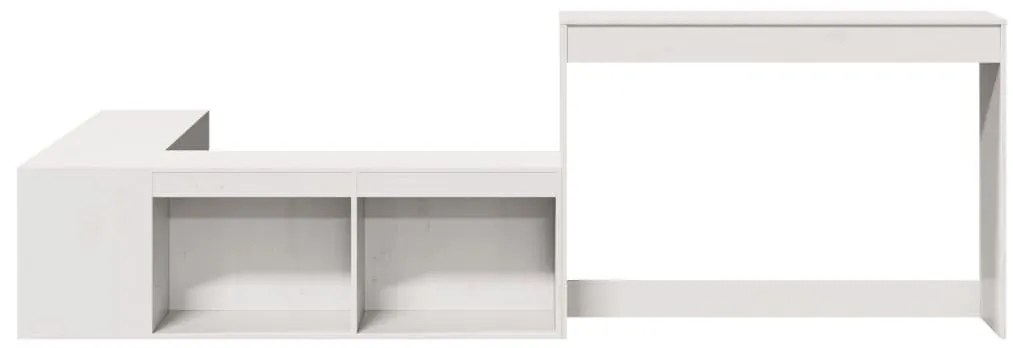 fehér tömör fenyőfa éjjeliszekrény íróasztallal 232x122x75 cm