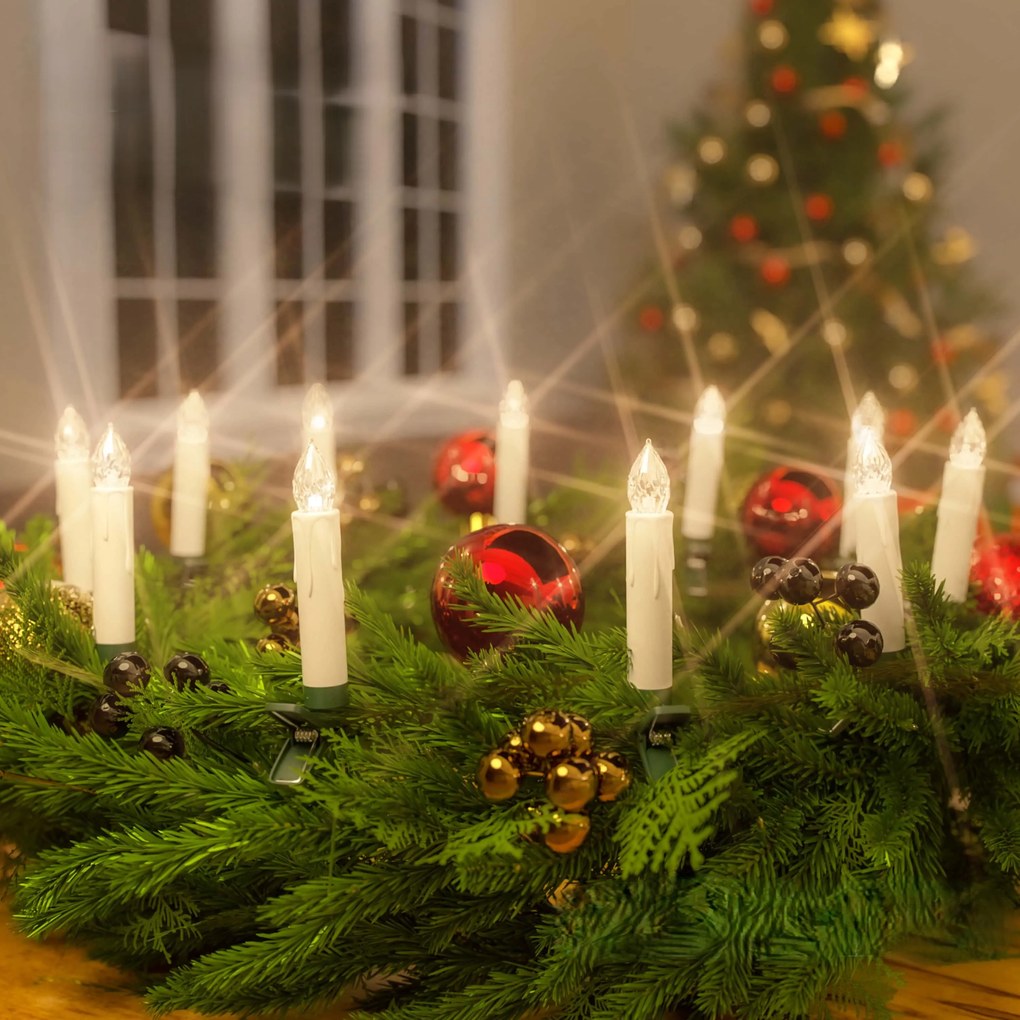 Monzana CANDLE gyertyák karácsonyfára, 20db, 10,5cm, meleg fehér