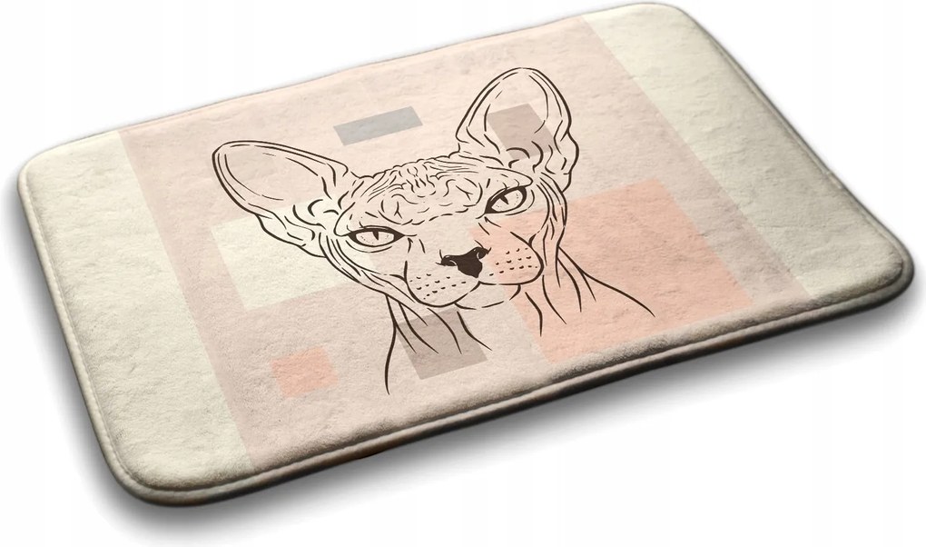 Gumírozott fürdőszobaszőnyeg Macska Szfinx 90x60