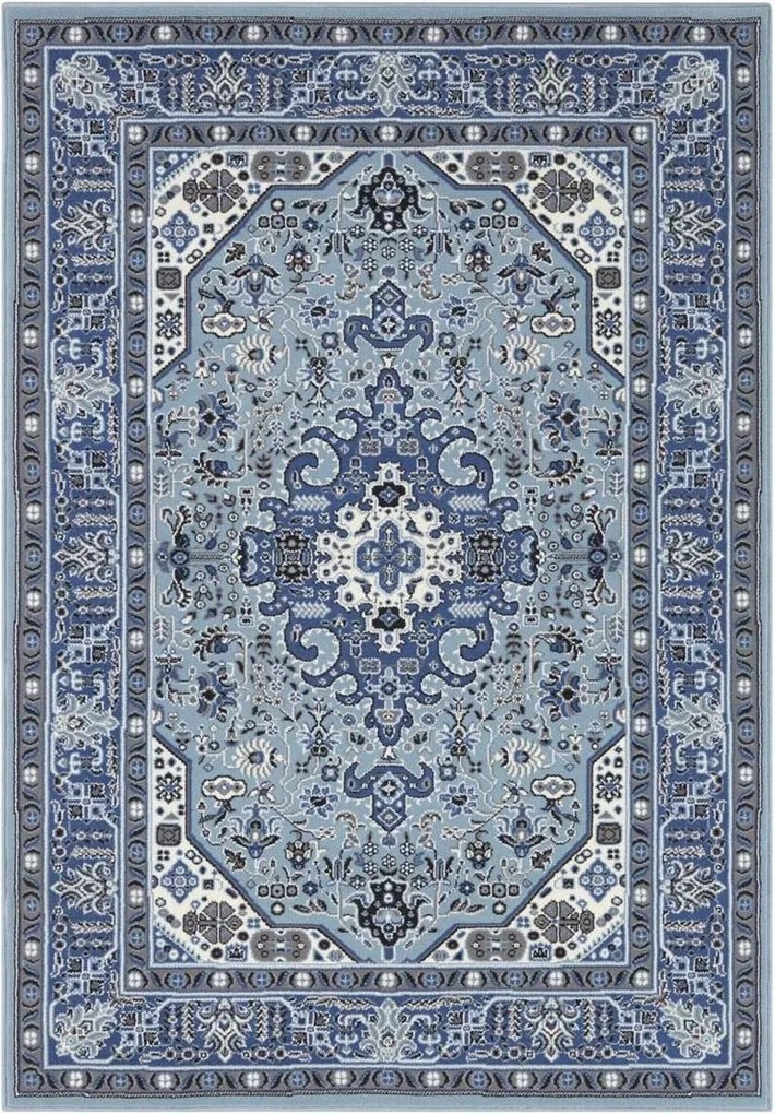 Hagyományos szőnyeg nappaliba 80x150cm,klasszikus minta krémkék