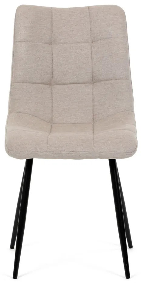 Scaun de sufragerie, material cappuccino, picioare din metal negru