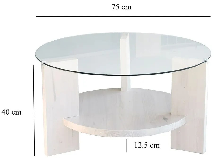 Fehér kerek dohányzóasztal ø 75 cm Mondo – Neostill