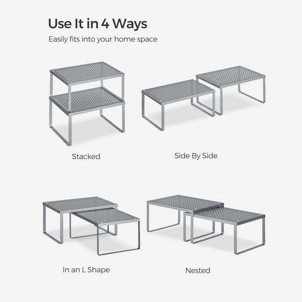 Konyhai fűszertartó rendszerező 2 db-os szett, ezüst