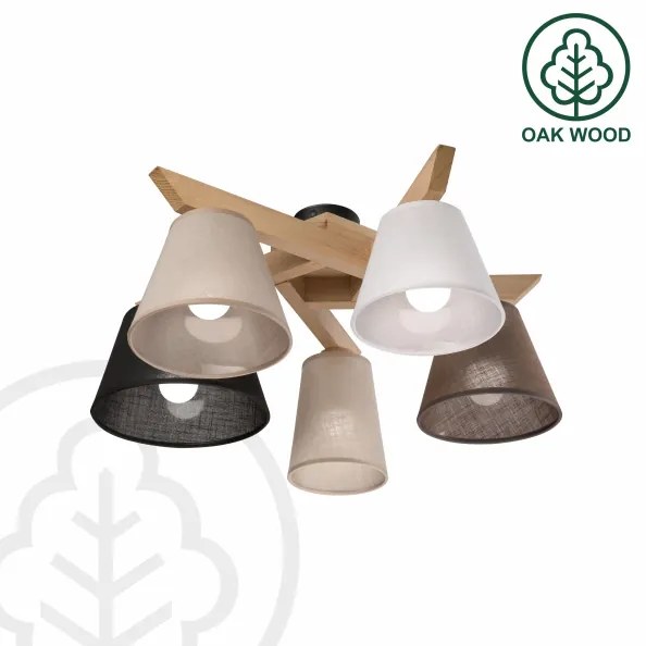 Brilagi - LED Felületre szerelhető csillár ANTHONY 5xE14/40W/230V tölgy