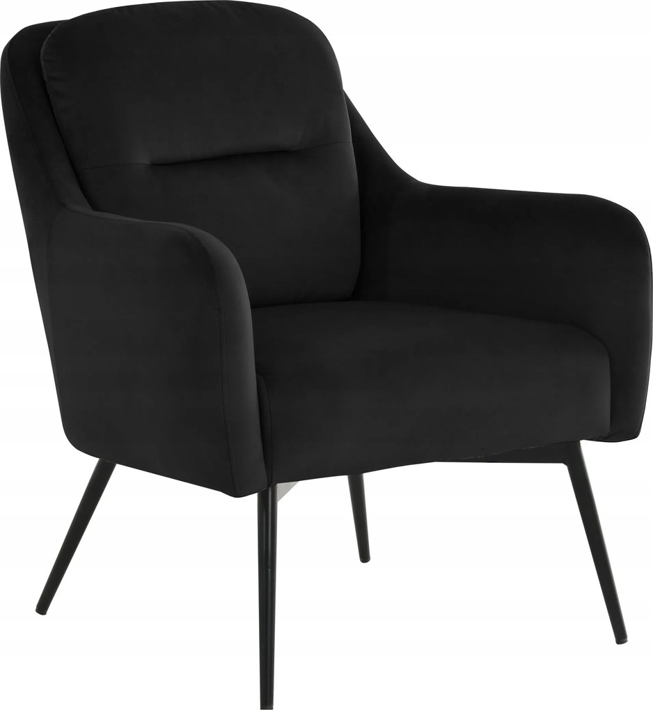 Pihenőszék velúr fekete kényelmes olvasáshoz, nappaliba Mert