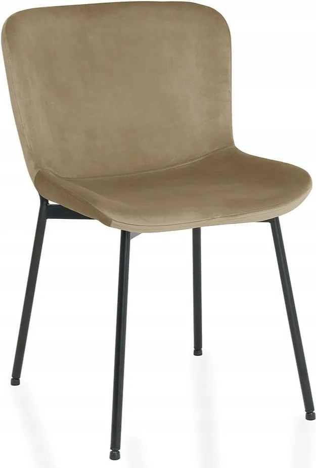 Velúr kárpitozott szék bézs nappaliba, étkezőbe, fésülködőasztalra Colby