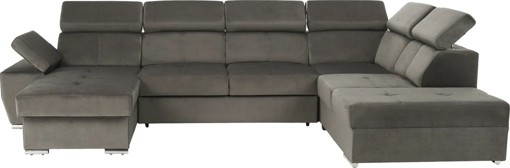 Ülőgarnitúra, szürkésbarna taupe, balos, LAMORA U