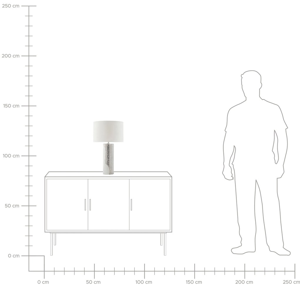 Fehér és ezüst porcelán asztali lámpa 52 cm AIKEN Beliani