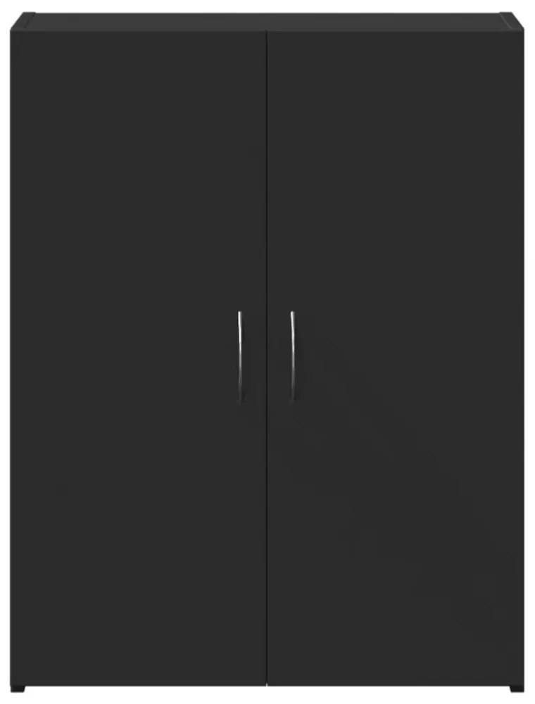 fekete szerelt fa irattartó szekrény 60 x 32 x 77,5 cm