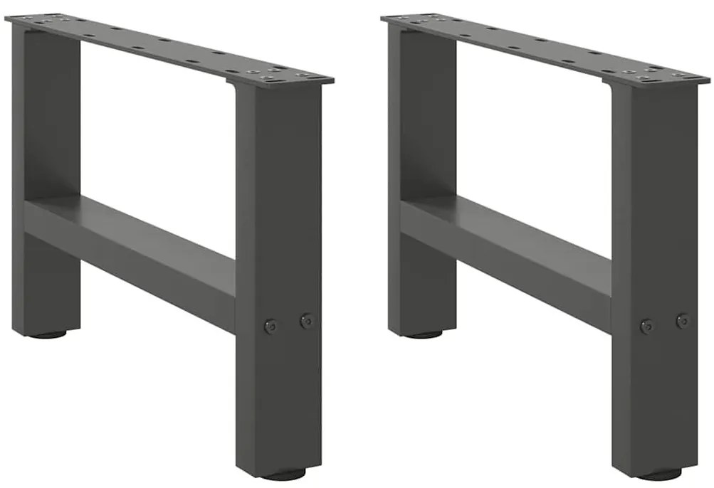 2 db antracitszürke acél dohányzóasztal láb 50x(30-31) cm